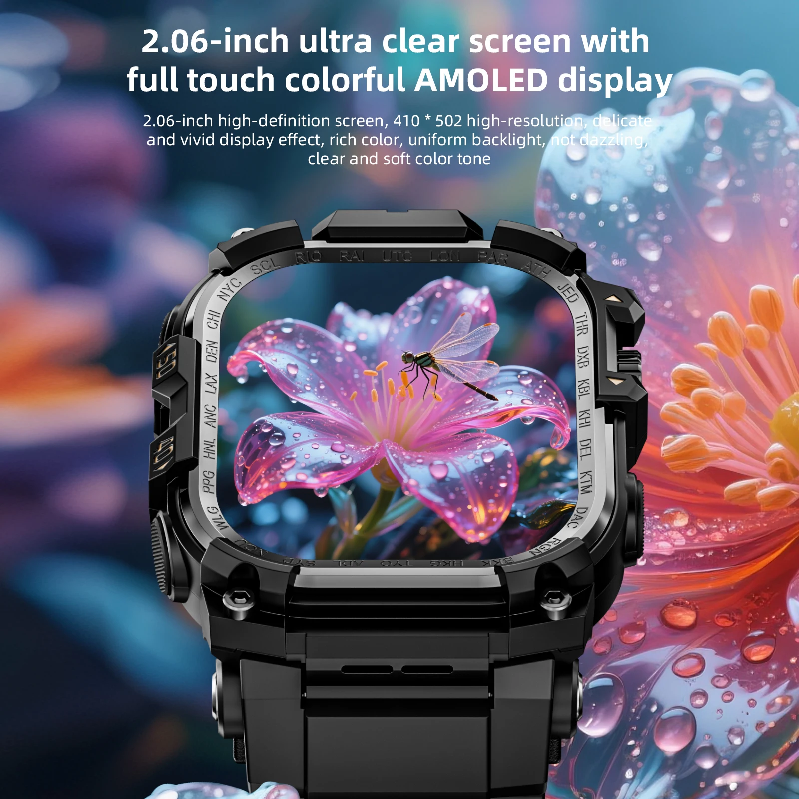 Android Smart Watch Phone Amoled Touch Screen Rotating Camera Wifi 4G SIM Card - Image 3