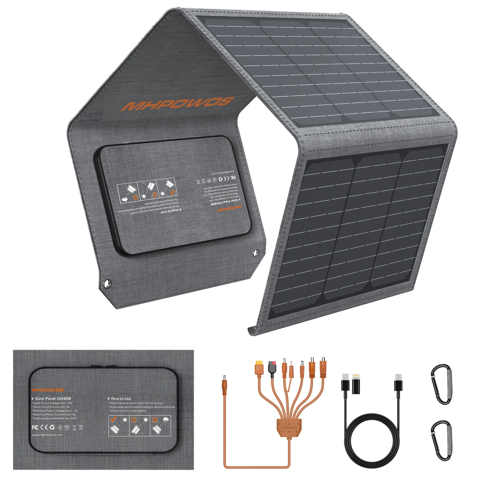 MHPOWOS Portable Solar Panel (120W / 40W) - Image 2