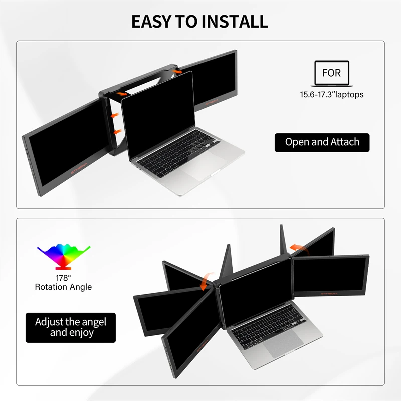 11.6 Inch Portable Monitor Laptop Triple Dual Extender - Image 3