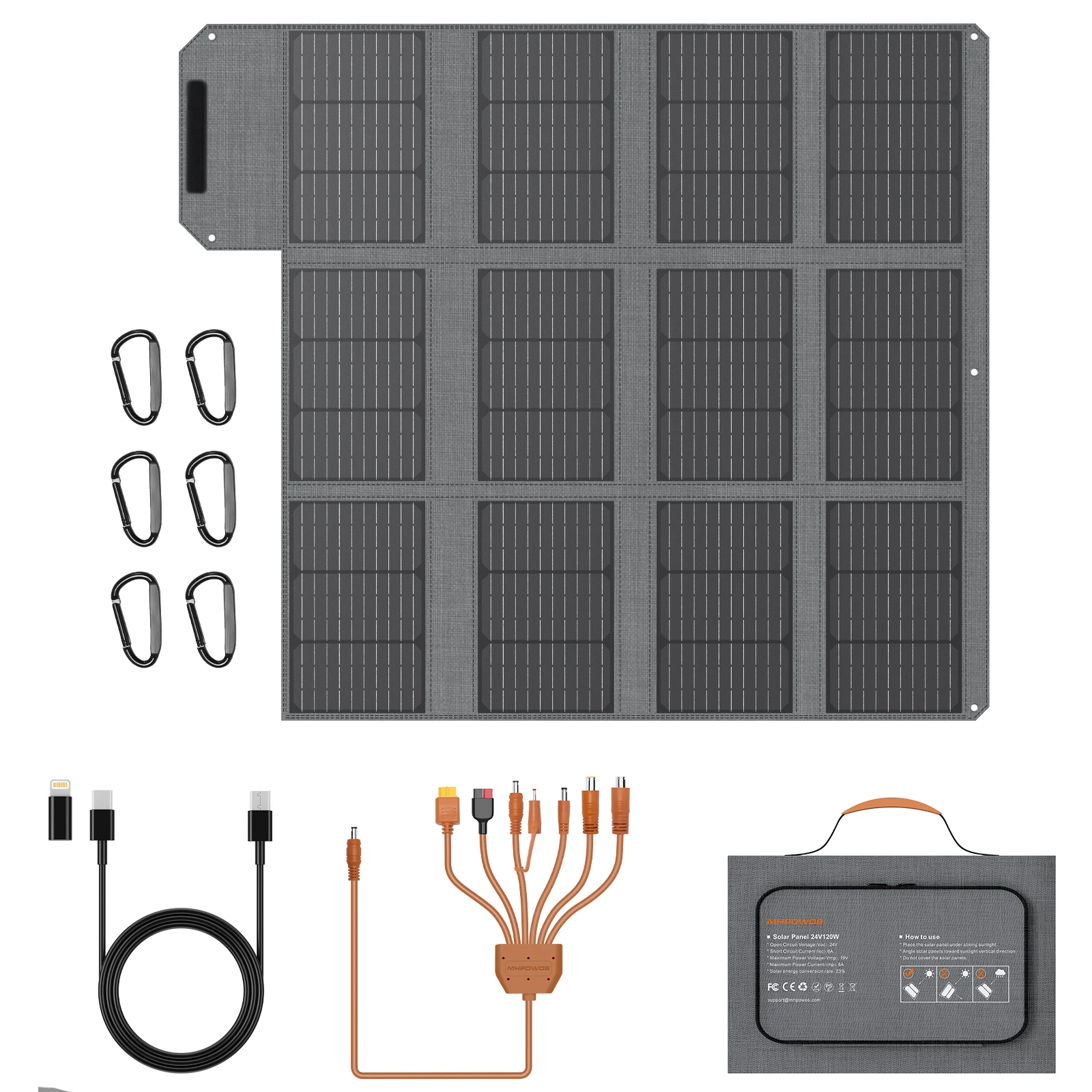 MHPOWOS Portable Solar Panel (120W / 40W)
