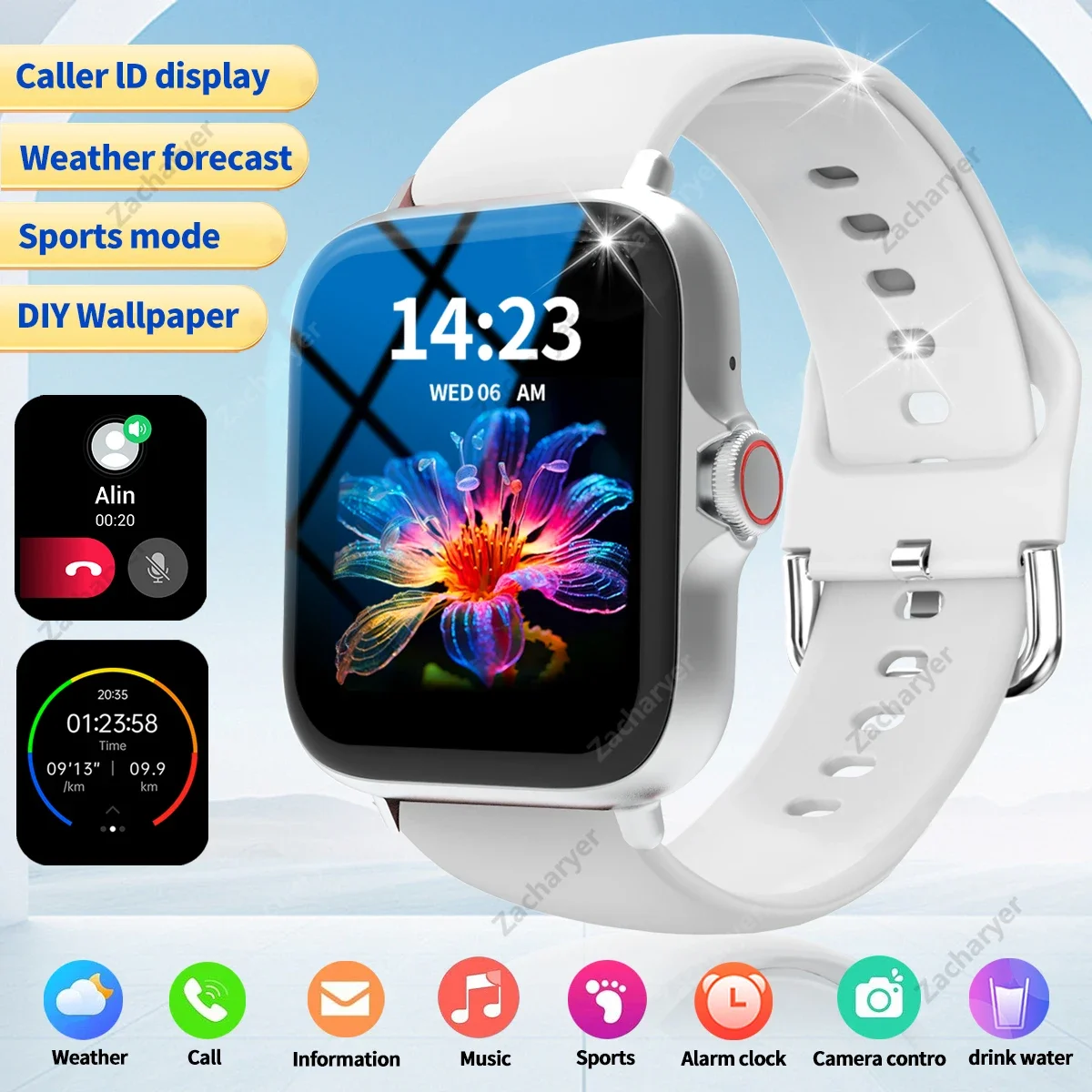 Smart watch, wireless calling/dialing, music control, call reminder and rejection, message reminder - Image 7