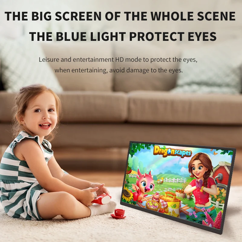 18.5inch 100Hz Portable Monitor With VESA Hole Stand PC Gaming Extended Display Type-C HDMI - Image 5