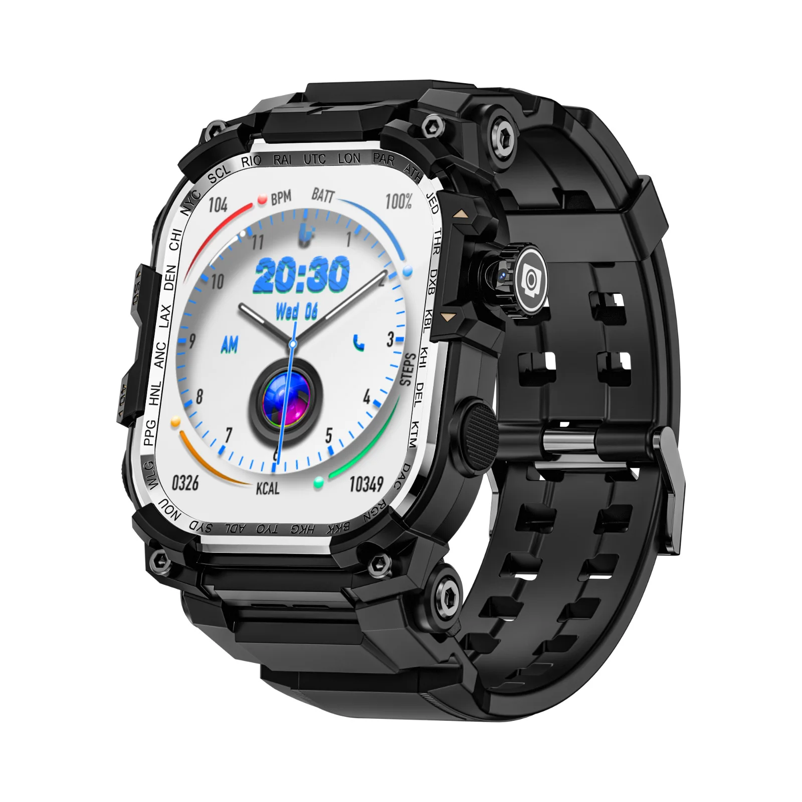 Android Smart Watch Phone Amoled Touch Screen Rotating Camera Wifi 4G SIM Card