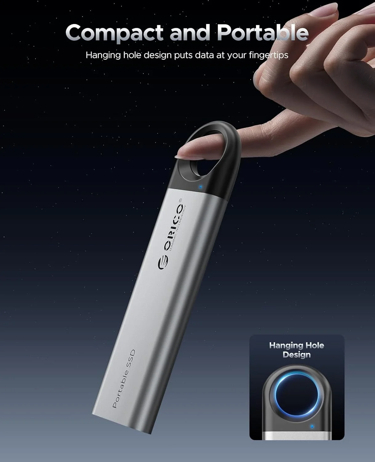 1TB External SSD Up to 1050MB/S Hanging Hole Design Portable Solid State Drive Storage PSSD - Image 5