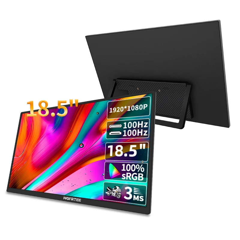18.5inch 100Hz Portable Monitor With VESA Hole Stand PC Gaming Extended Display Type-C HDMI