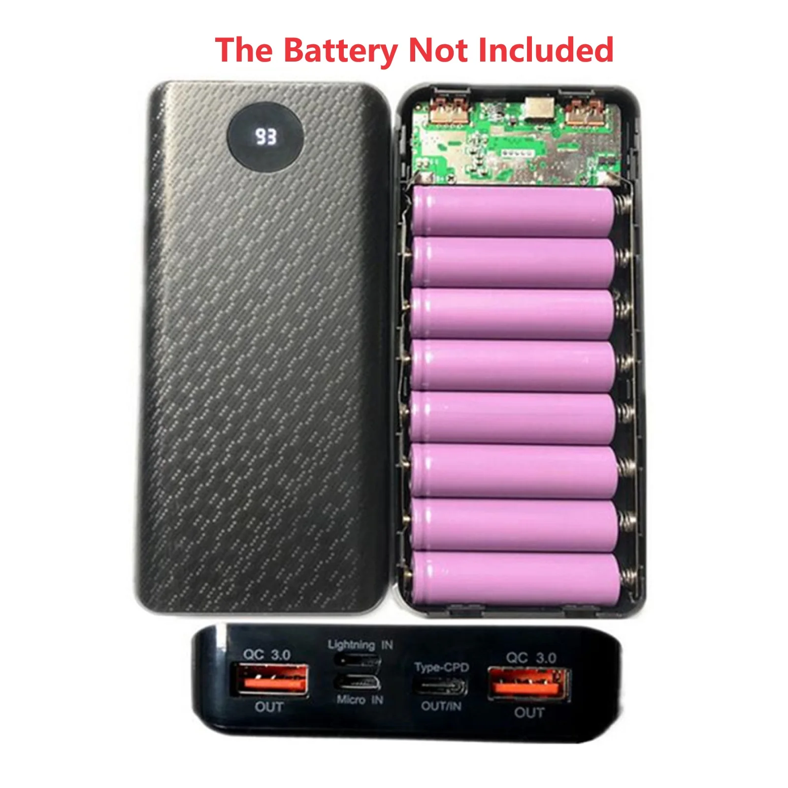18650 DIY Power Bank Case (USB‑C & Dual USB)