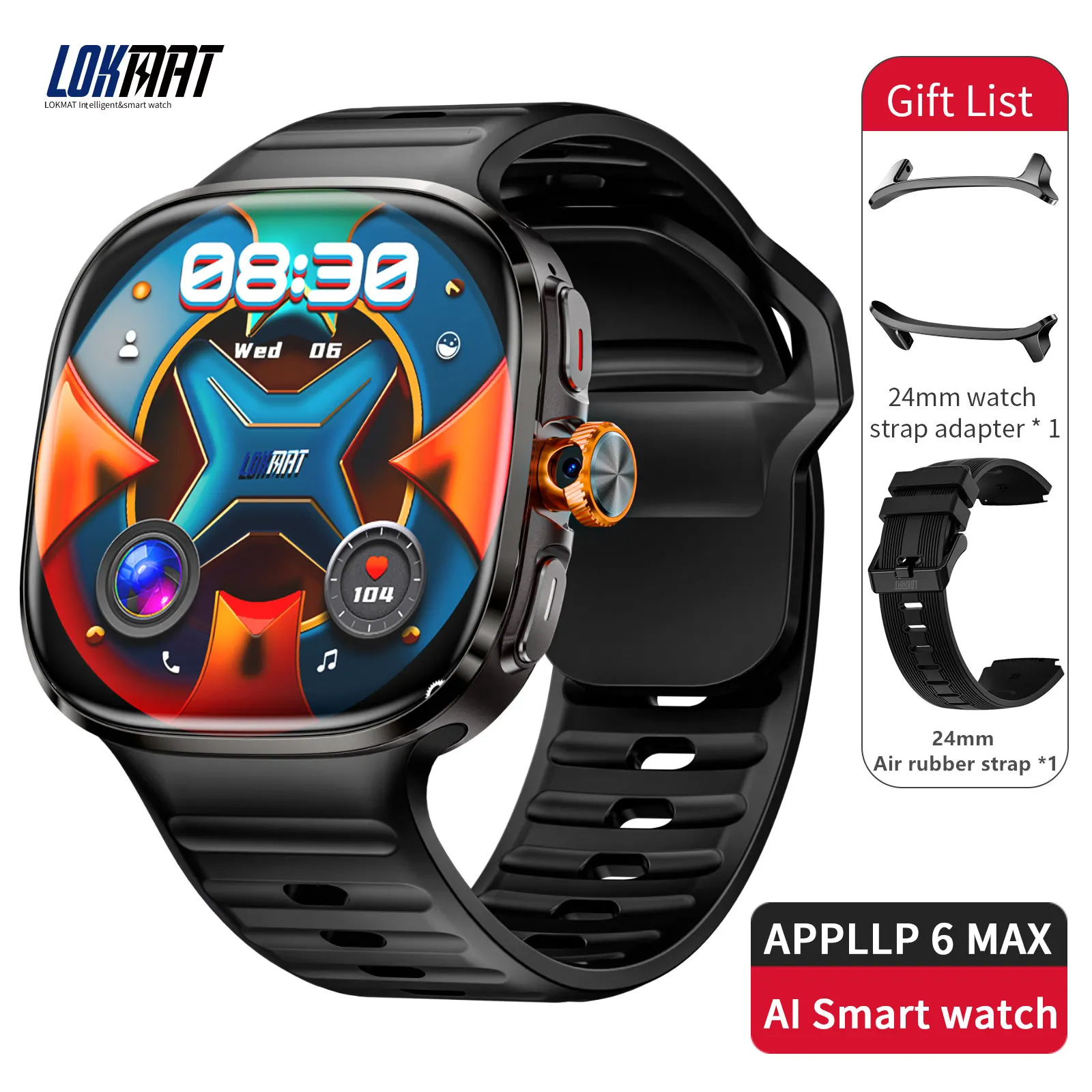 LOKMAT Android Phone Smart Watch with Camera