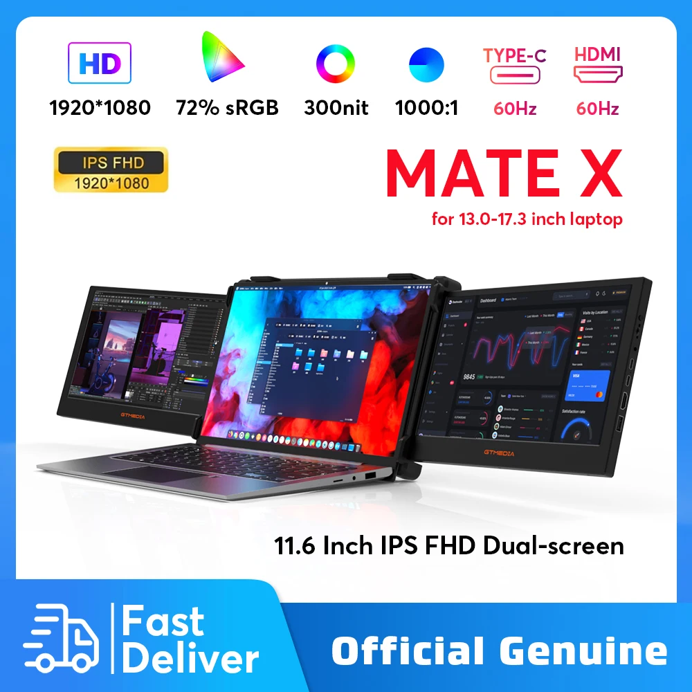 11.6 Inch Portable Monitor Laptop Triple Dual Extender