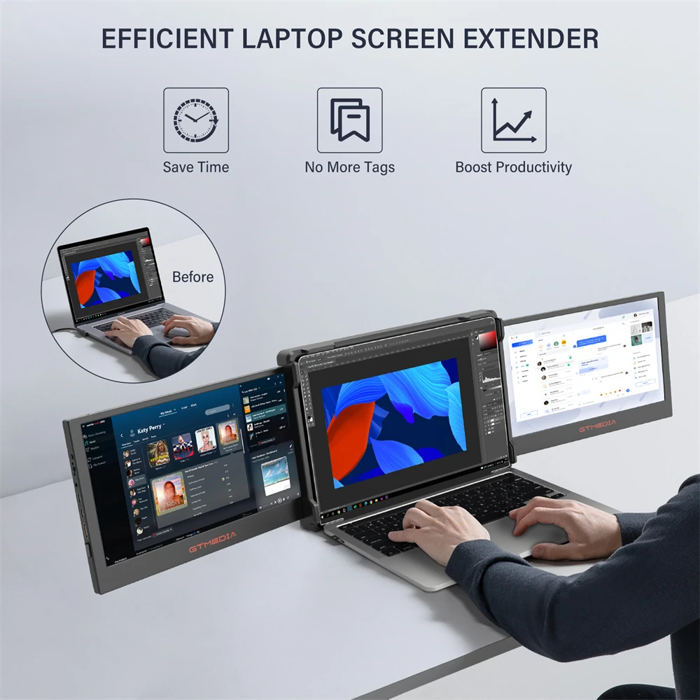 11.6 Inch Portable Monitor Laptop Triple Dual Extender - Image 4