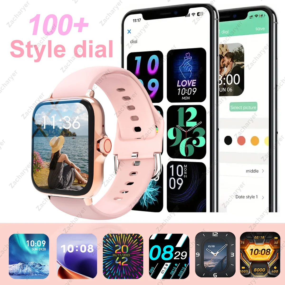Smart watch, wireless calling/dialing, music control, call reminder and rejection, message reminder - Image 2