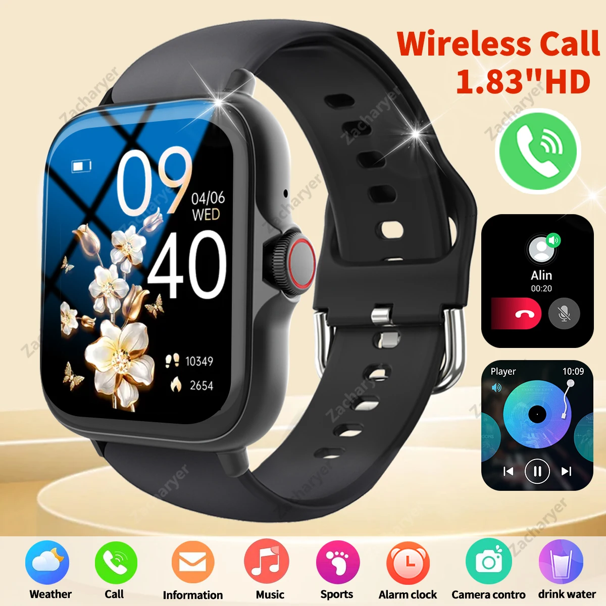 Smart watch, wireless calling/dialing, music control, call reminder and rejection, message reminder - Image 5
