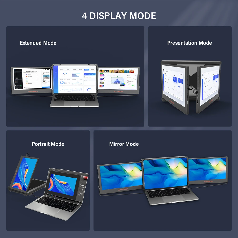 11.6 Inch Portable Monitor Laptop Triple Dual Extender - Image 5