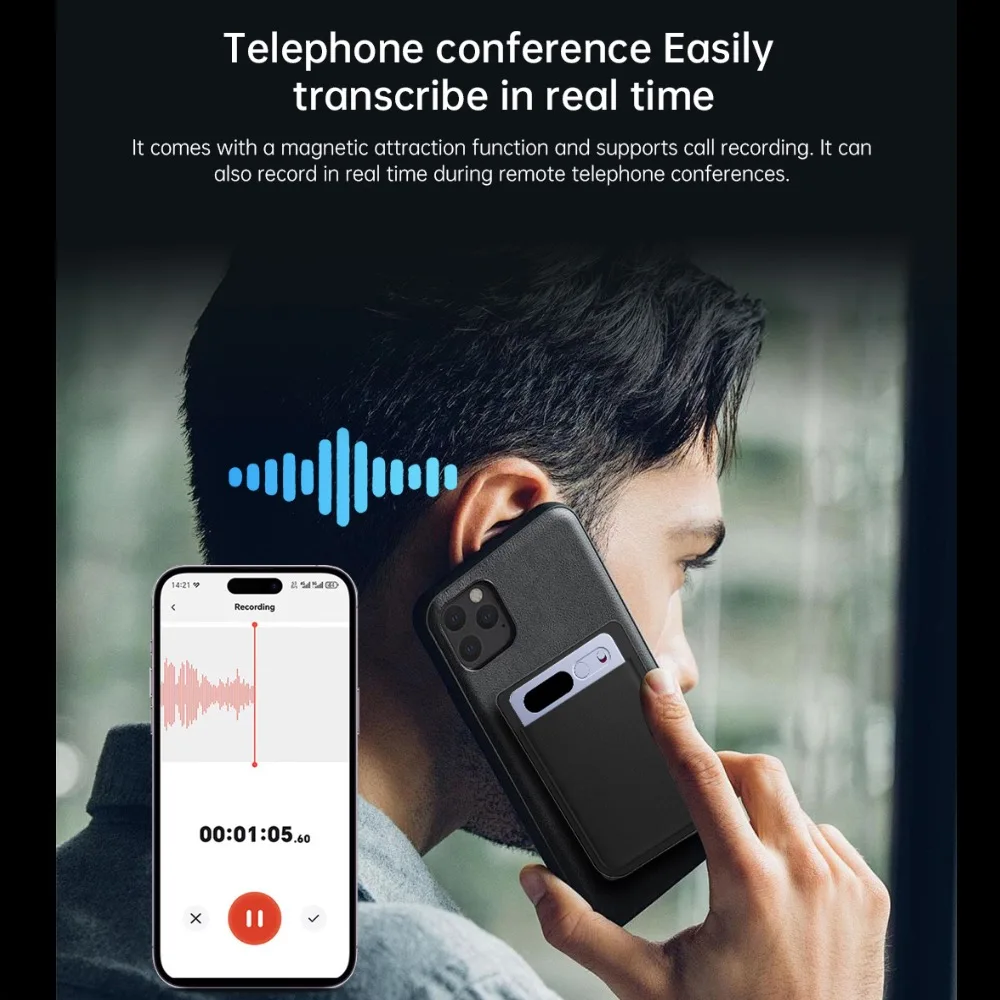 Note Voice Recorder Case Support 118 Language 64GB AI Voice Recorder - Image 2