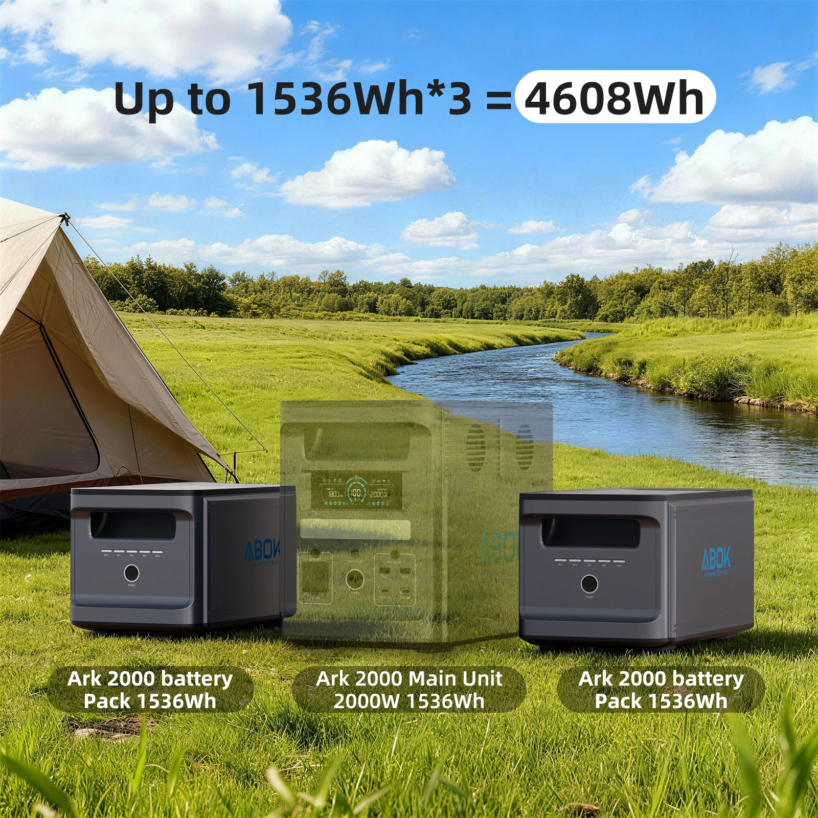 ABOK Ark2000 1536Wh Expansion Battery Pack Solar Generator - Image 5